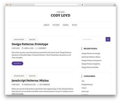 minimalblog theme WordPress free - codyloyd.com
