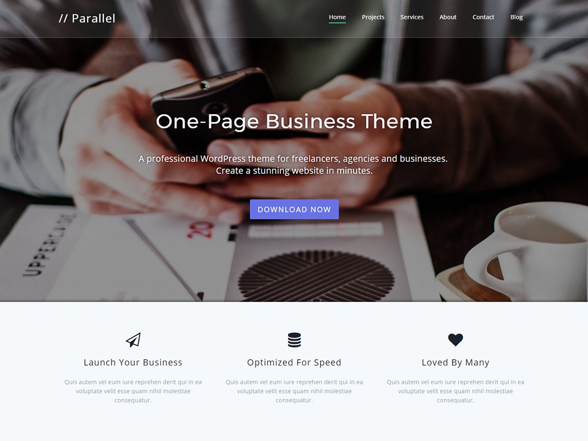 Theme WordPress Parallel Child by Themely
