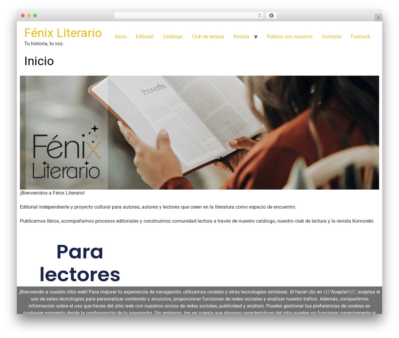 WordPress theme Hello Elementor - fenixliterario.com