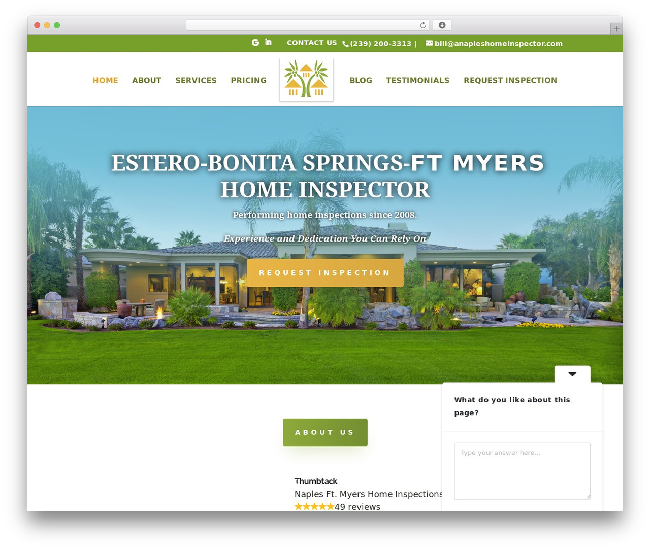 Divi WordPress theme - anapleshomeinspector.com