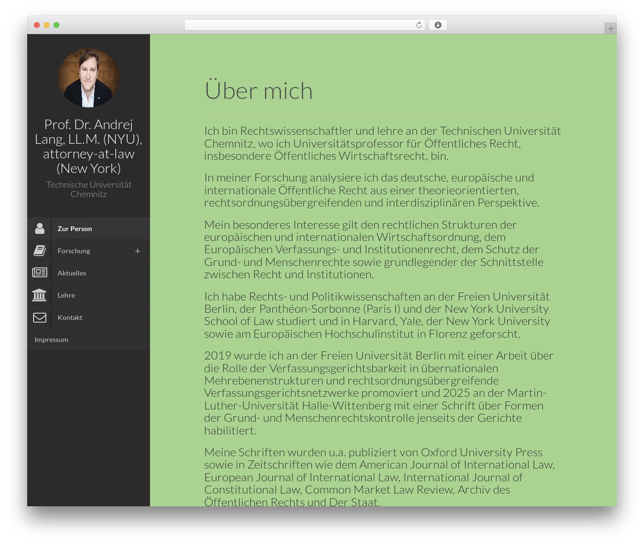 Faculty WordPress theme - andrejlang.com