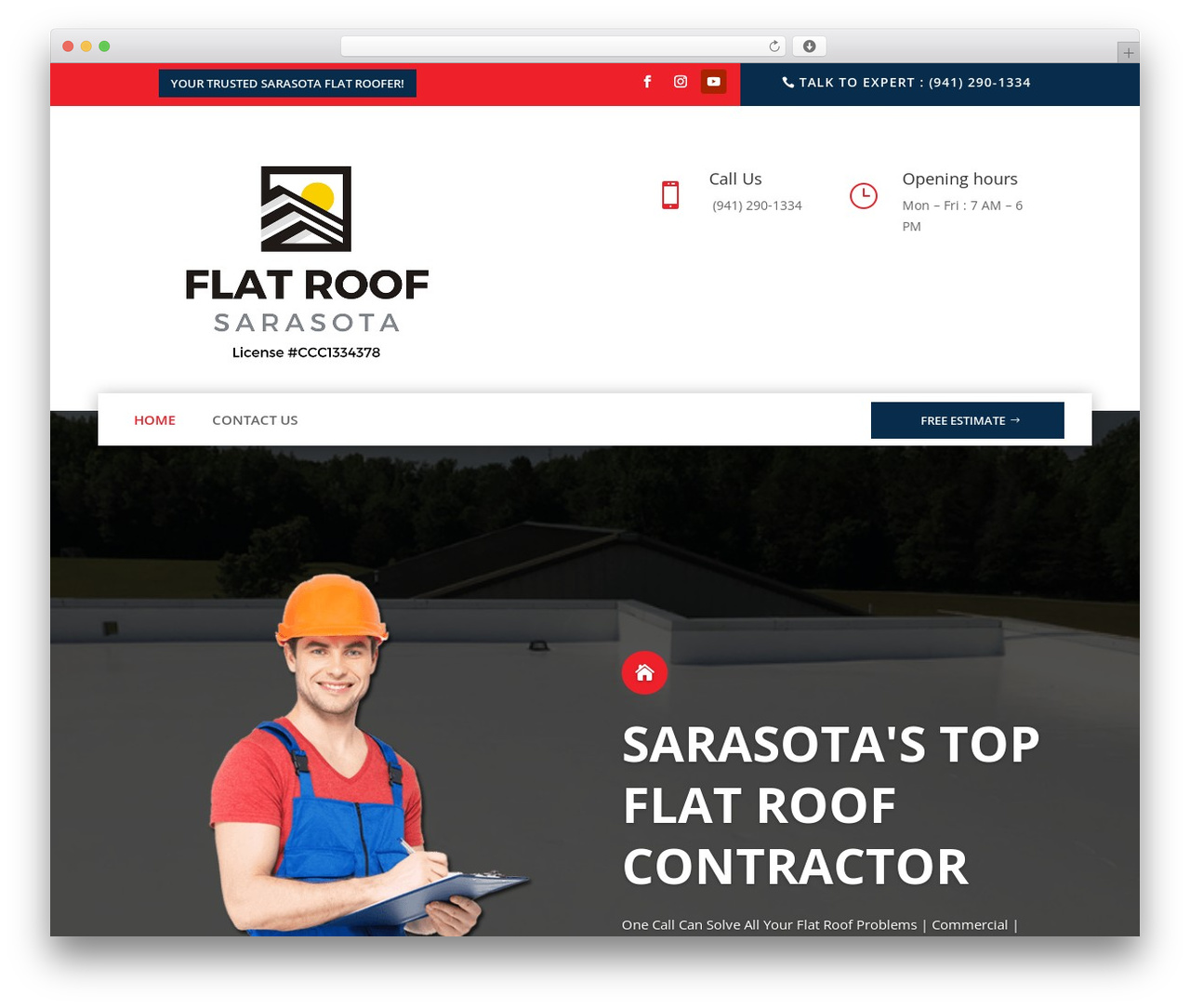 Theme WordPress Divi - sarasotaflatroof.com