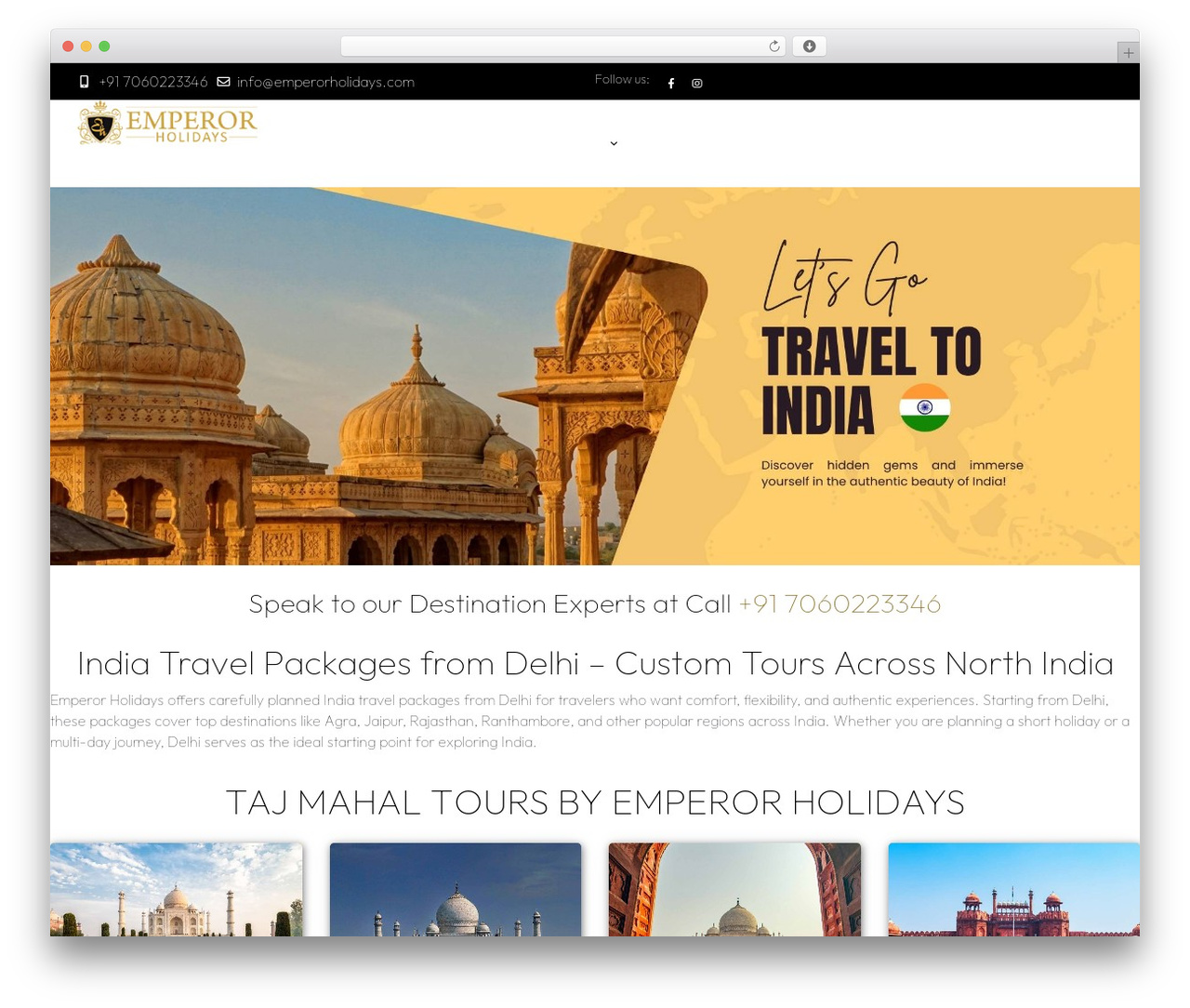 WordPress theme Bexper Child - emperorholidays.com