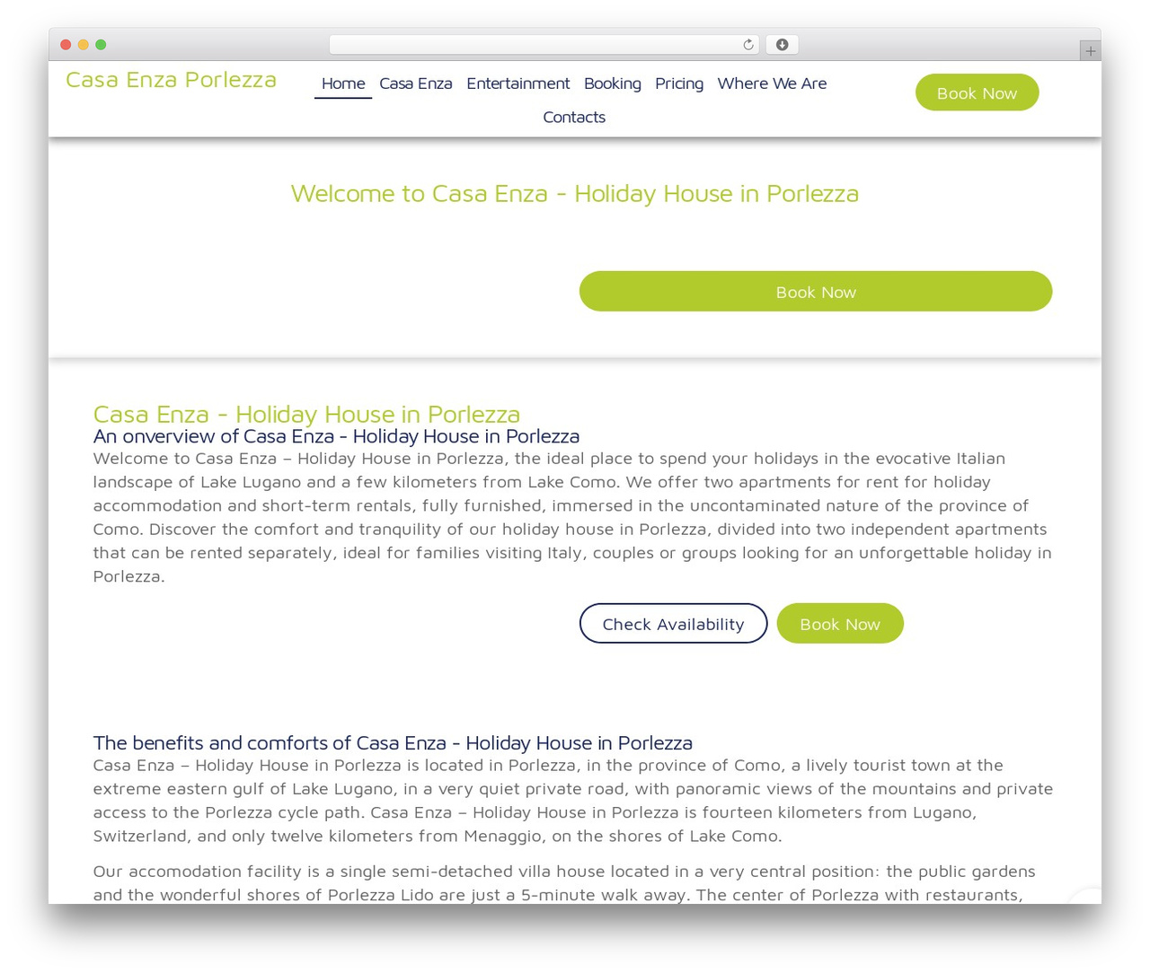 Hello Elementor WordPress theme - enzavacationhouse.com