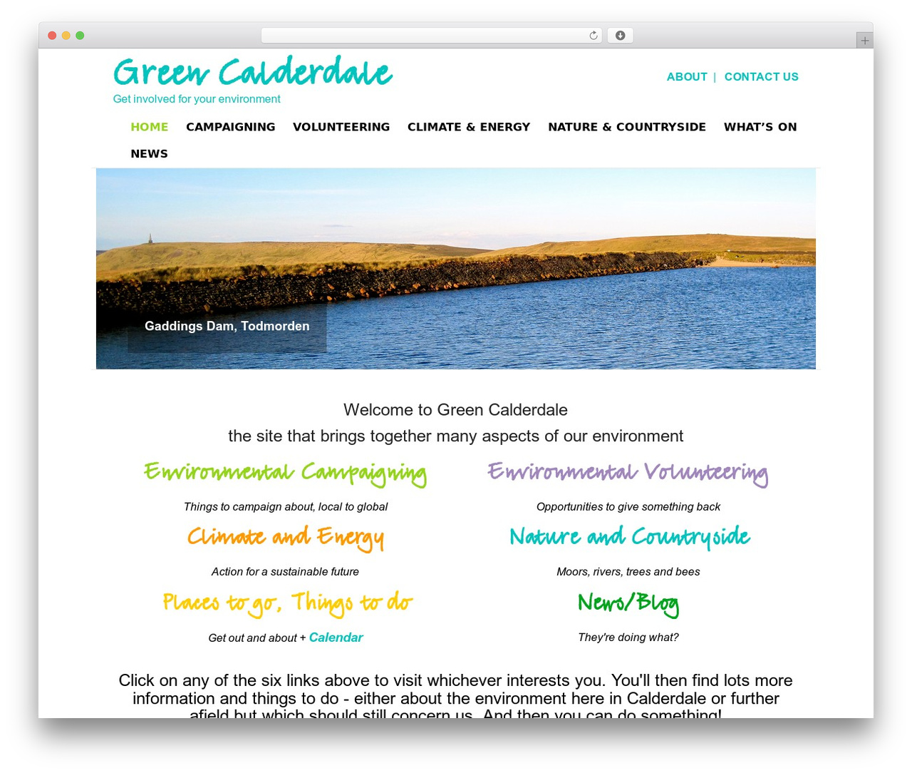 Spacious theme WordPress - greencalderdale.org.uk