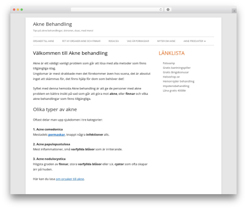 Tiny Framework WordPress theme - akne-behandling.se