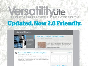 Versatility Lite theme WordPress by Design by Think Design. Coded by Qkin.