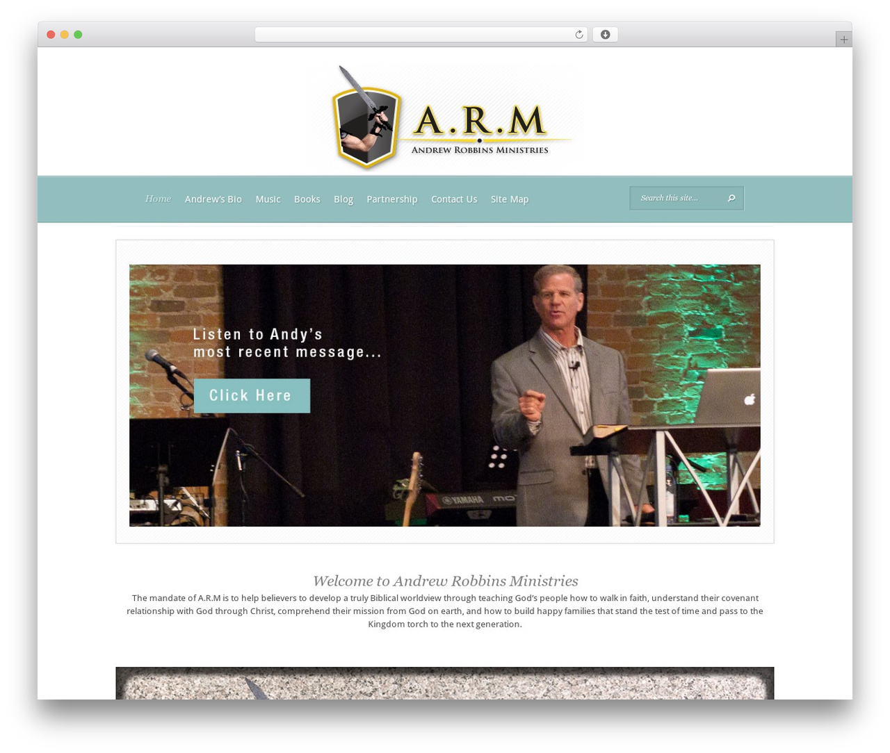 WordPress theme Evolution - andrewrobbinsministries.org