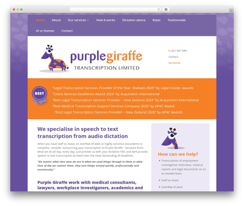 Brick WordPress theme - purplegiraffe.co.nz