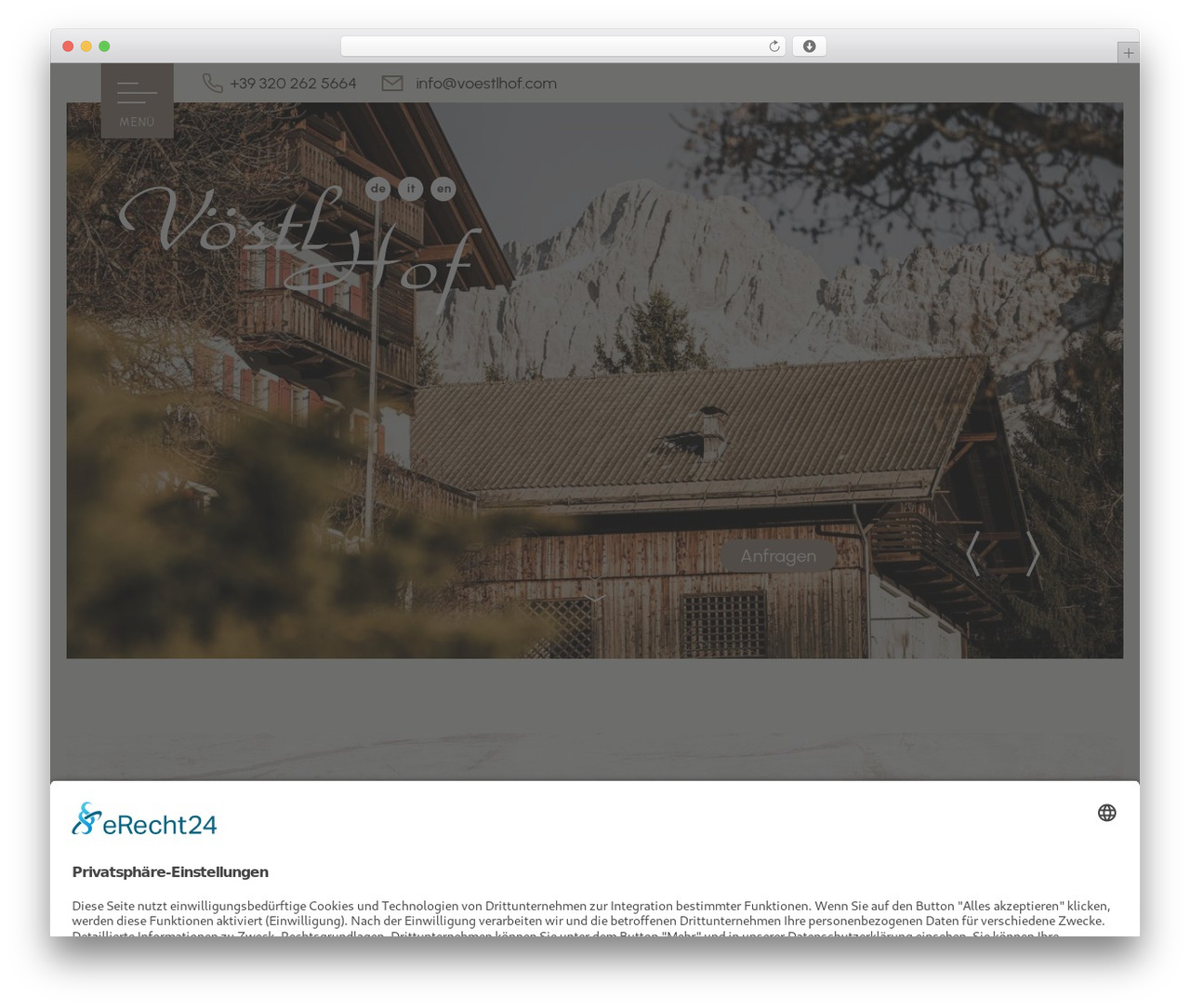 Divi WordPress theme - voestlhof.com