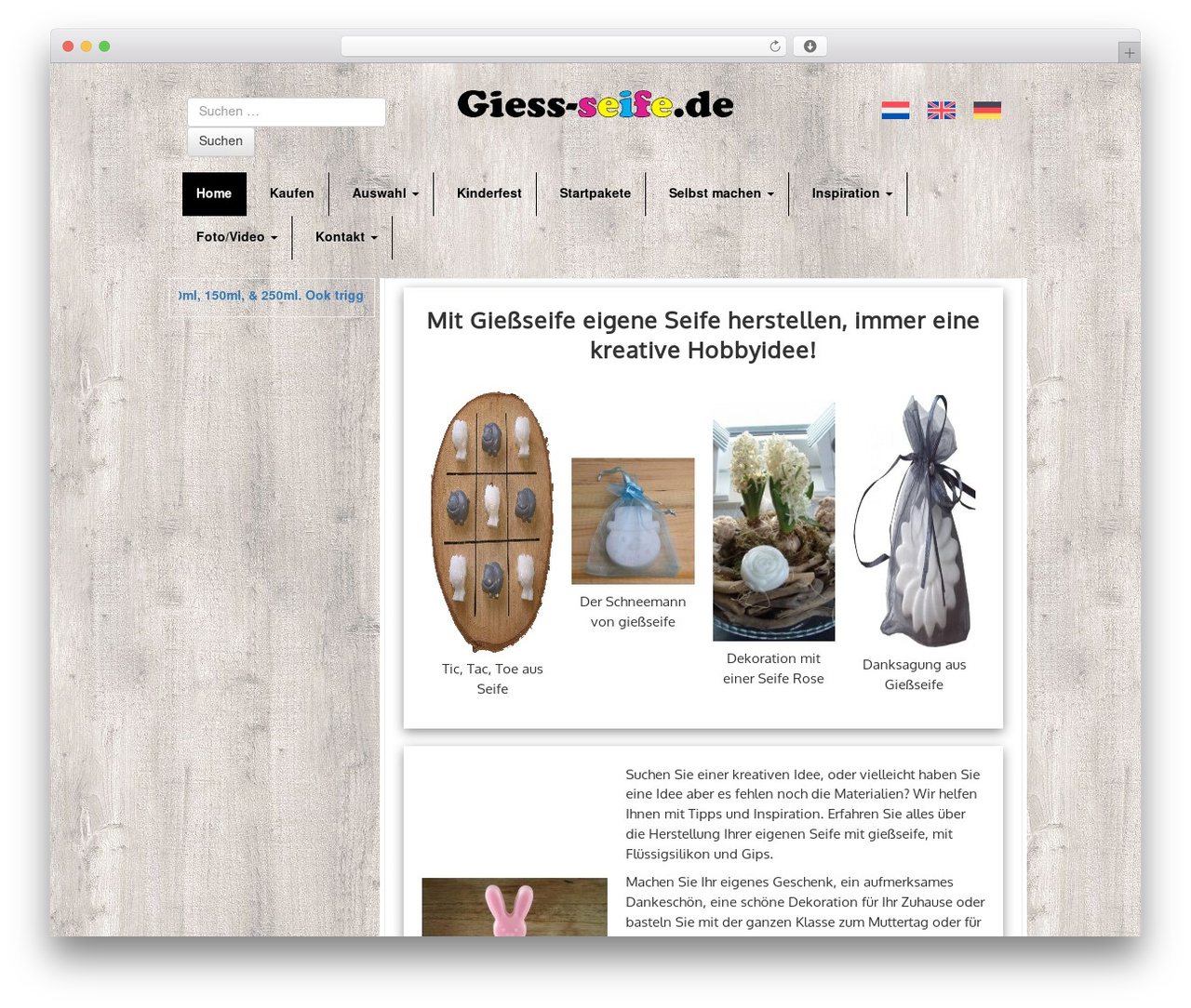 PMT europe WordPress theme design - giess-seife.de