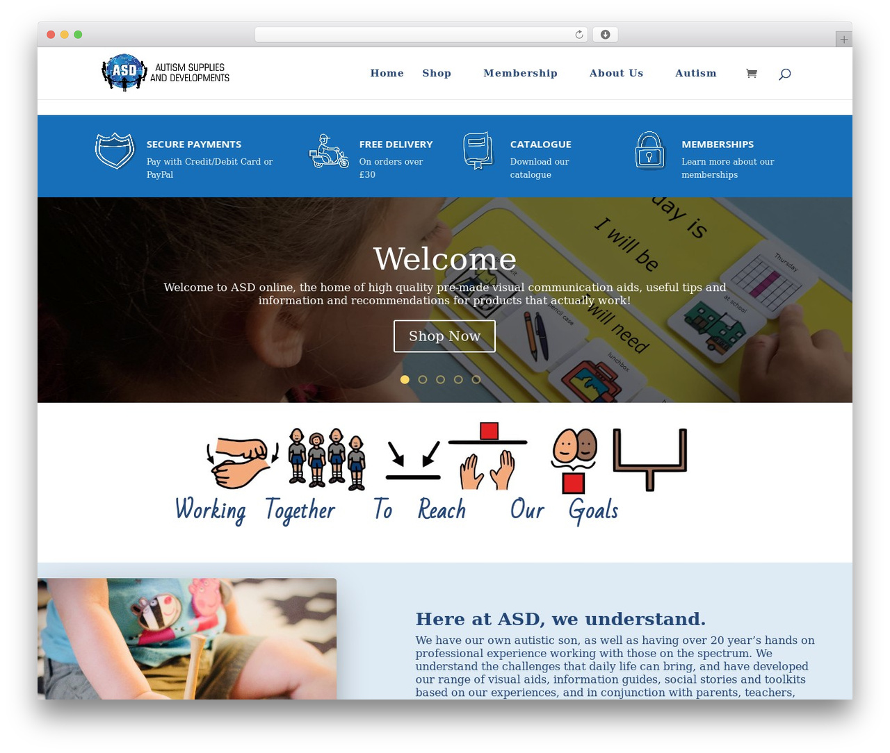 Divi theme WordPress - autismsuppliesanddevelopments.com