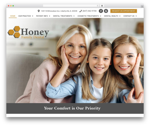 Hello Elementor WordPress theme - honeyfamilydentallibertyville.com