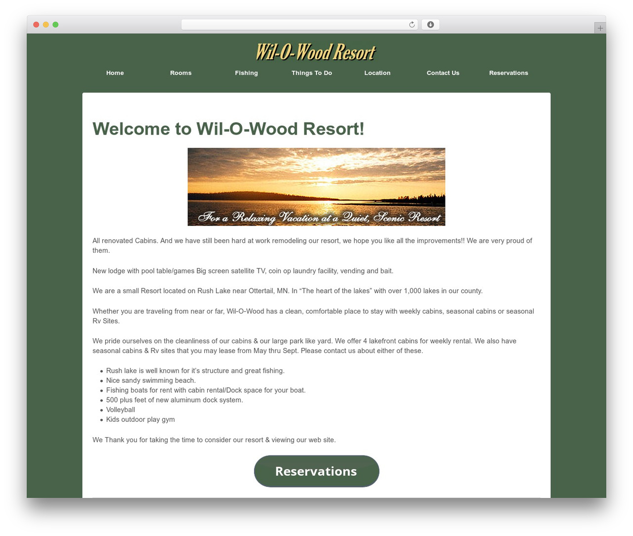 Responsive Pro WordPress theme - wilowoodresort.com