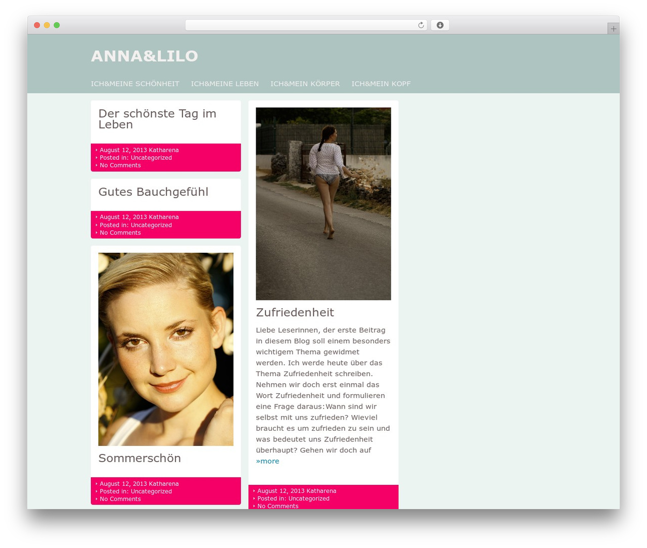 BirdFLAT WordPress theme - anna-und-lilo.com