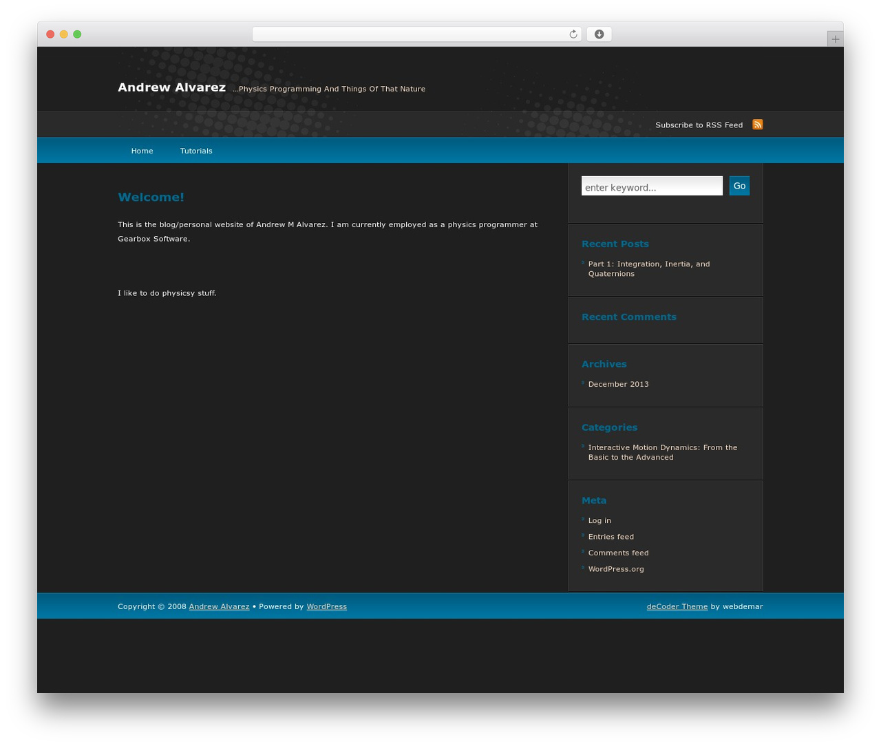 deCoder WordPress theme design - andrewmalvarez.com deCoder WordPress theme design - andrewmalvarez.com