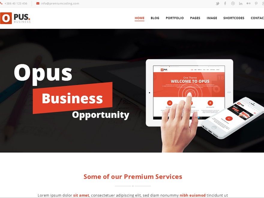 Opus theme WordPress by Gljivec