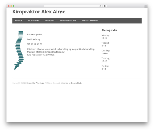 Theme WordPress Minimize - a-alroee-kiropraktor.dk