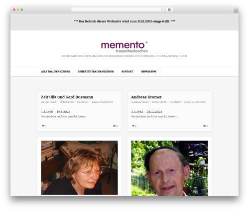 Ignition WordPress plugin - memento-traueranzeigen.de
