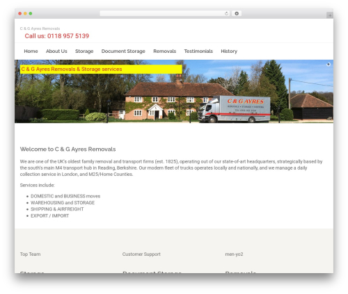 Beep top WordPress theme - ayresremovals.co.uk