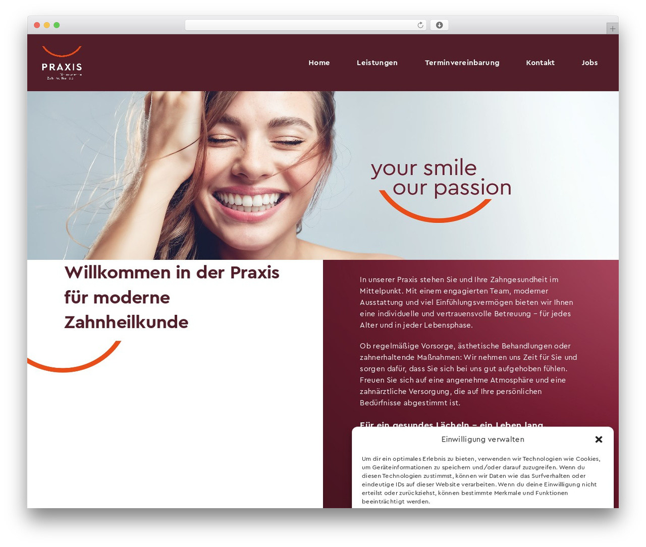cookie WordPress theme - zahnheilkunde-ol.de