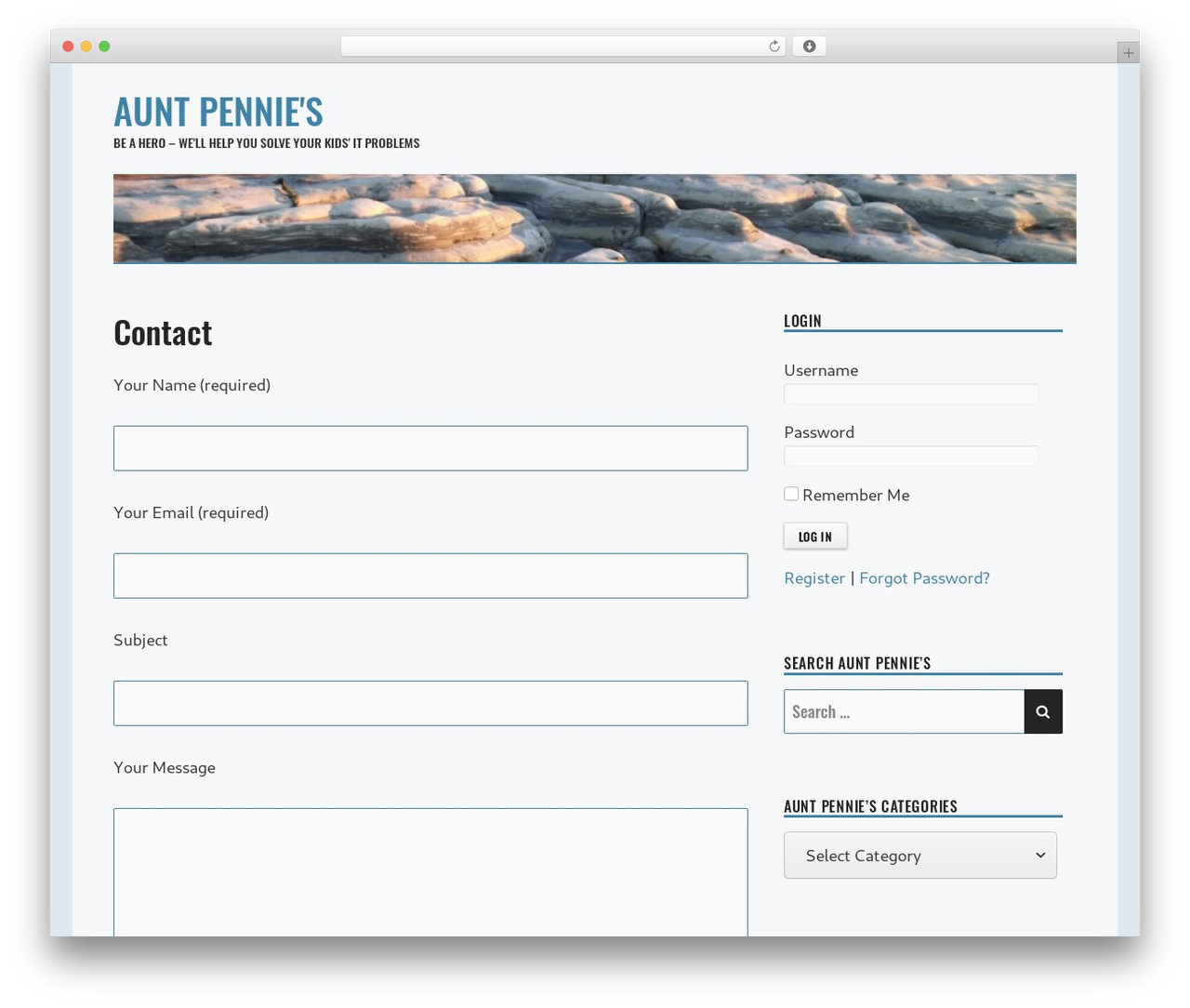 Jenny theme WordPress - auntpennie.com