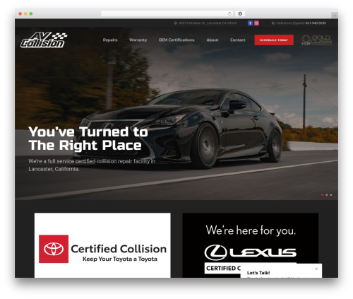 WordPress theme AV Collision - avcollisionrepairs.com