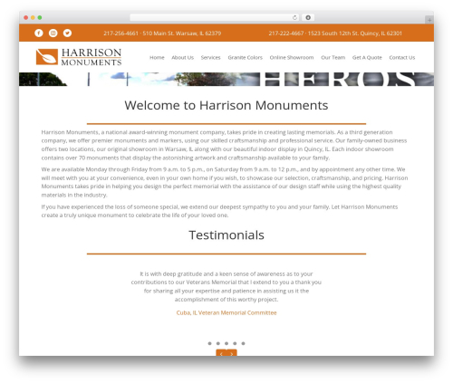 Wp vervocity footer WordPress plugin - harrisonmonuments.com