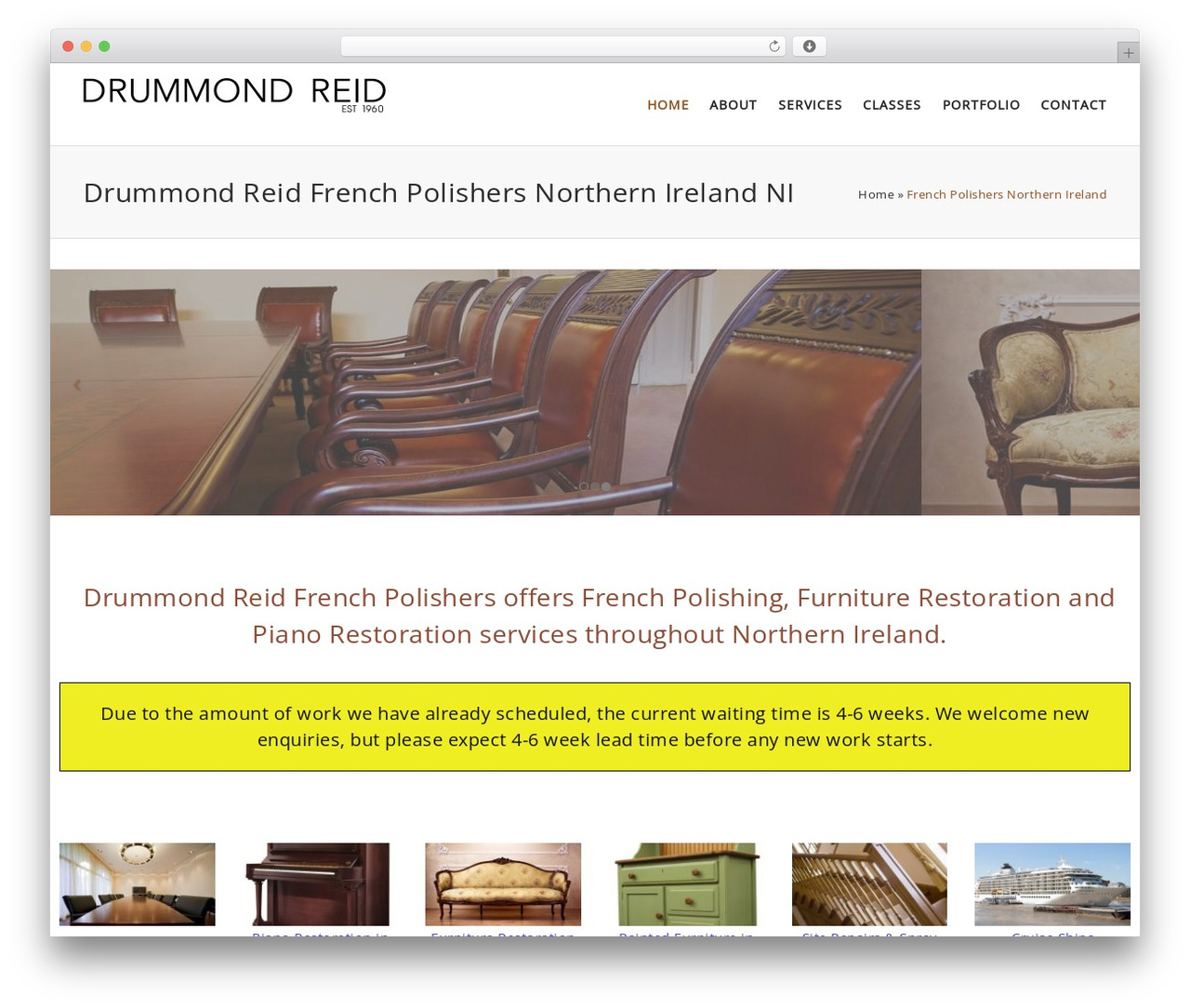 WordPress website theme Opus - drummondreidfrenchpolishers.com