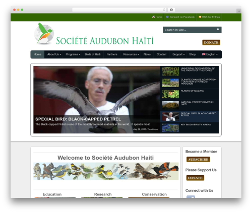 WordPress website theme snapwire - audubonhaiti.org