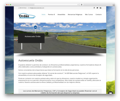 DrivingSchool WordPress theme - autoescuelaordas.com