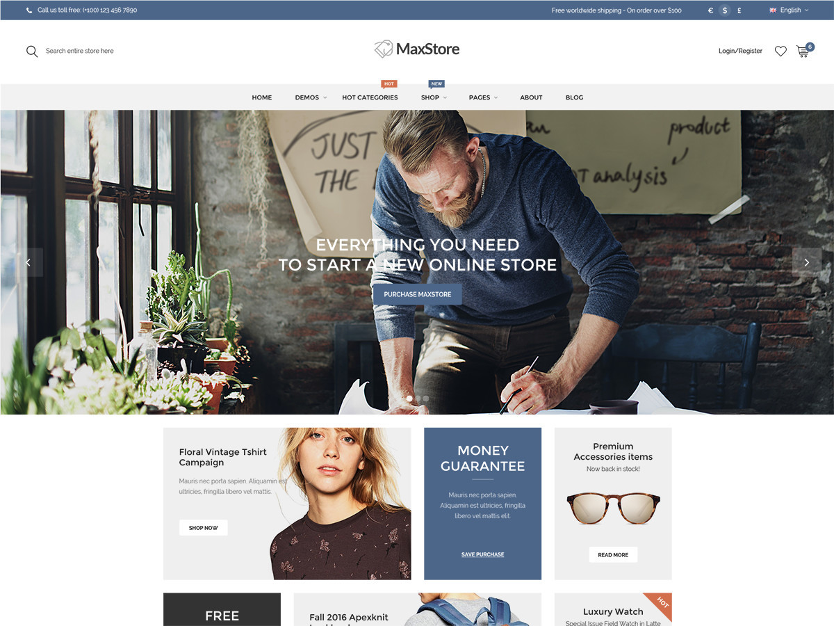 MaxstorePlus WordPress ecommerce theme by Kutethemes