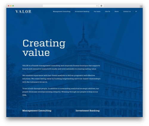 Valor WordPress theme - valor.fi