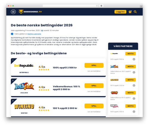 ltv WordPress theme - bookiesnorge.tv
