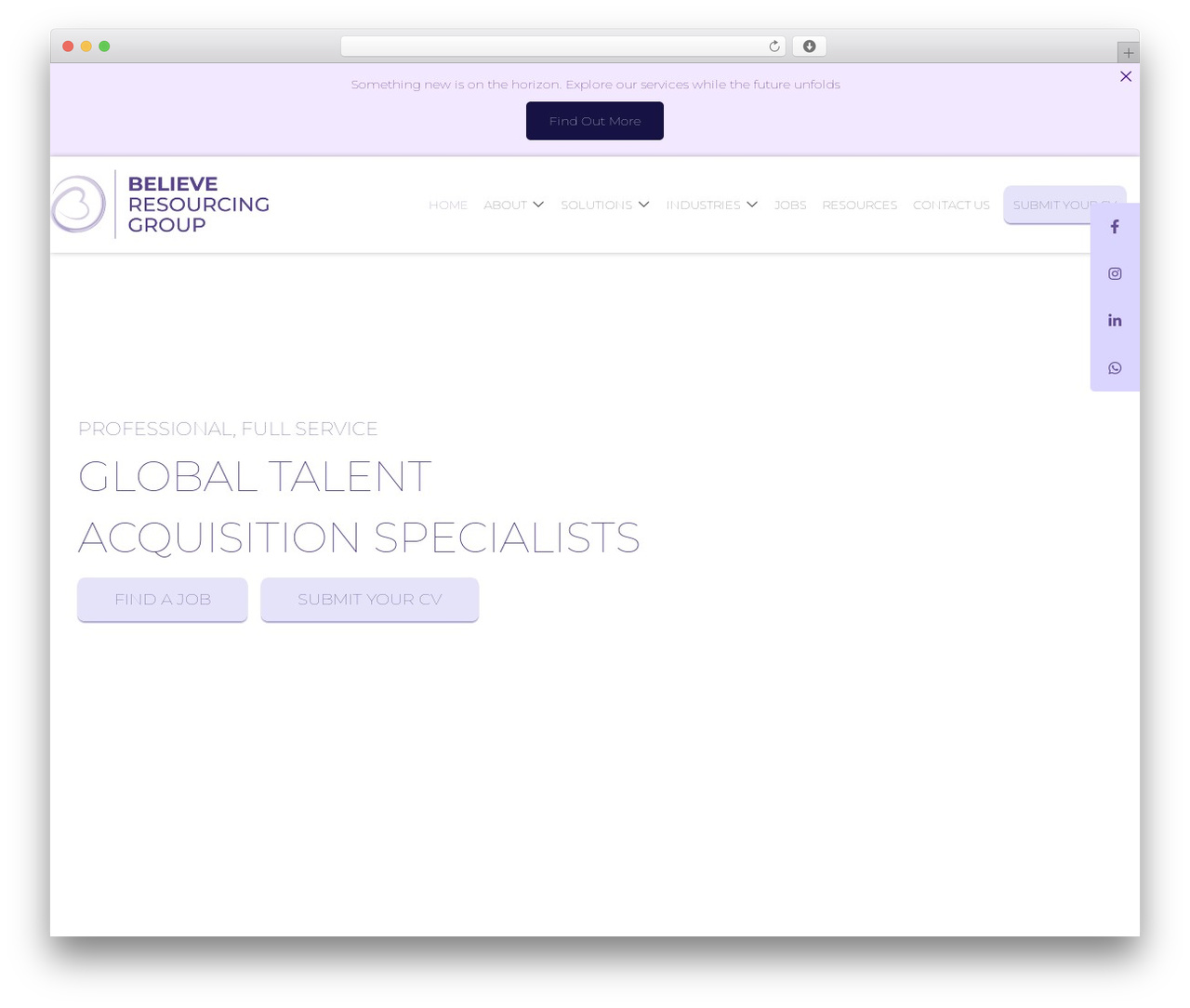 Superio WordPress theme - believeresourcing.com