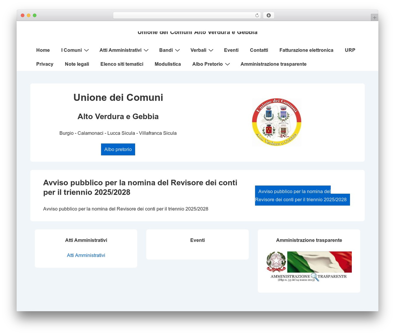 Responsive theme WordPress - unionecomunialtoverduragebbia.it