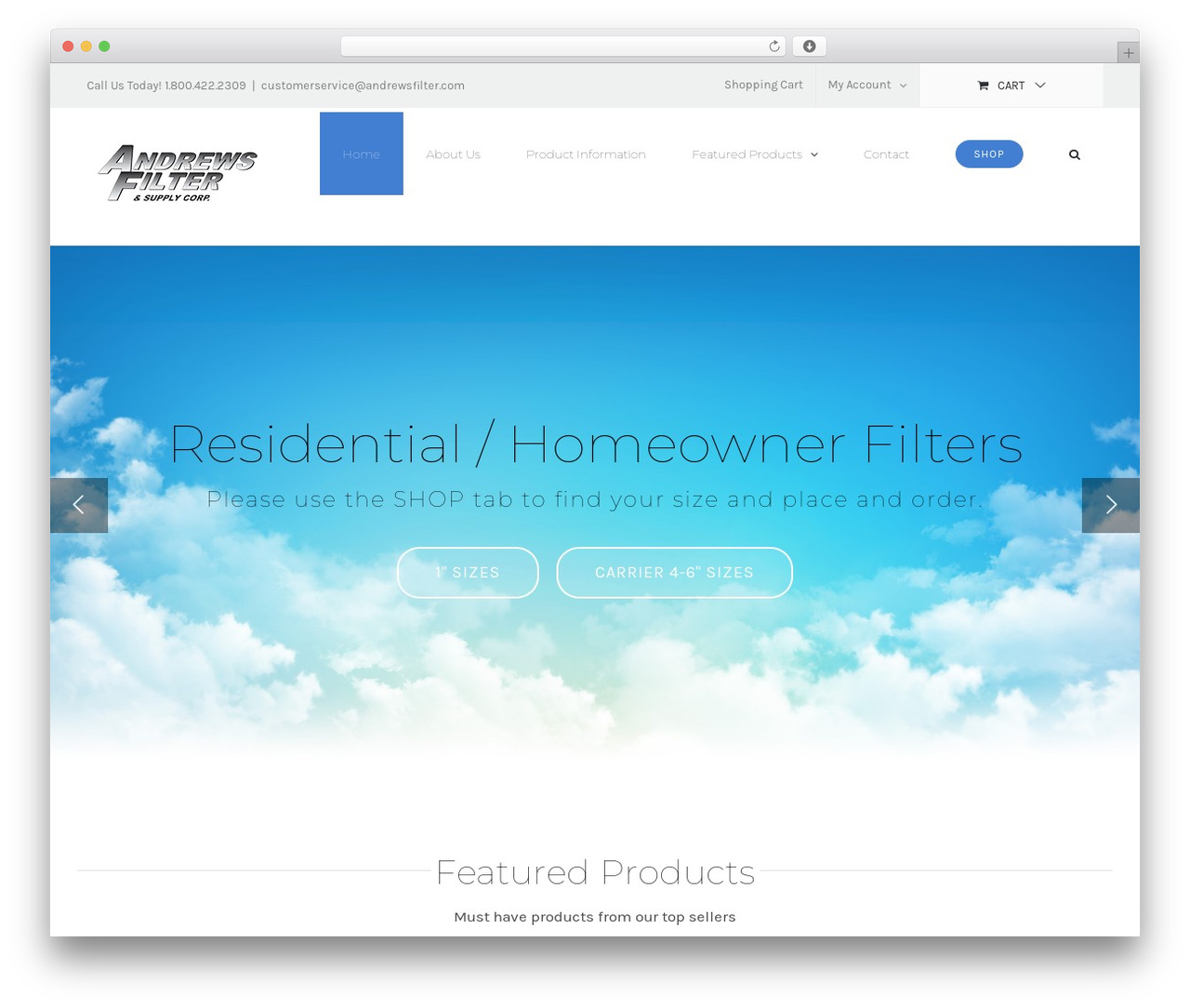 Avada theme WordPress - andrewsfilter.com