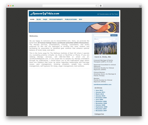 Blue Box theme WordPress - answerwithin.com Blue Box theme WordPress - answerwithin.com