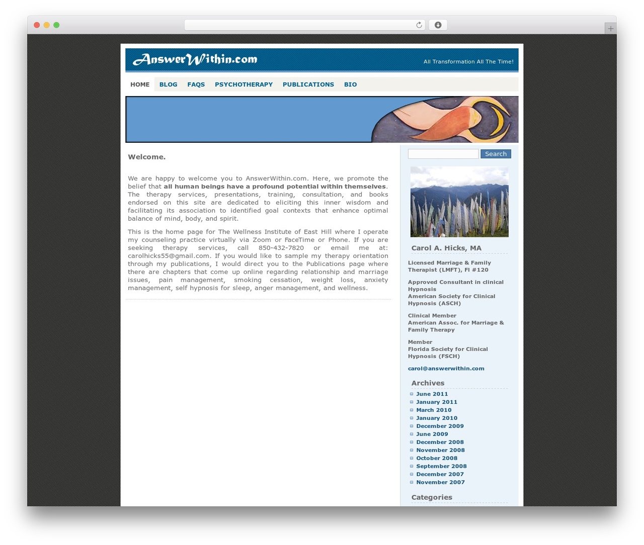 Blue Box theme WordPress - answerwithin.com Blue Box theme WordPress - answerwithin.com