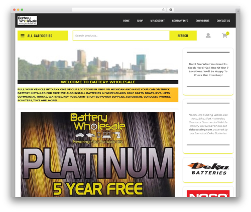 Classic Ecommerce best WordPress theme - battery-wholesale.com