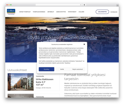 Colliers Toimitilat premium WordPress theme - collierstoimitilat.com