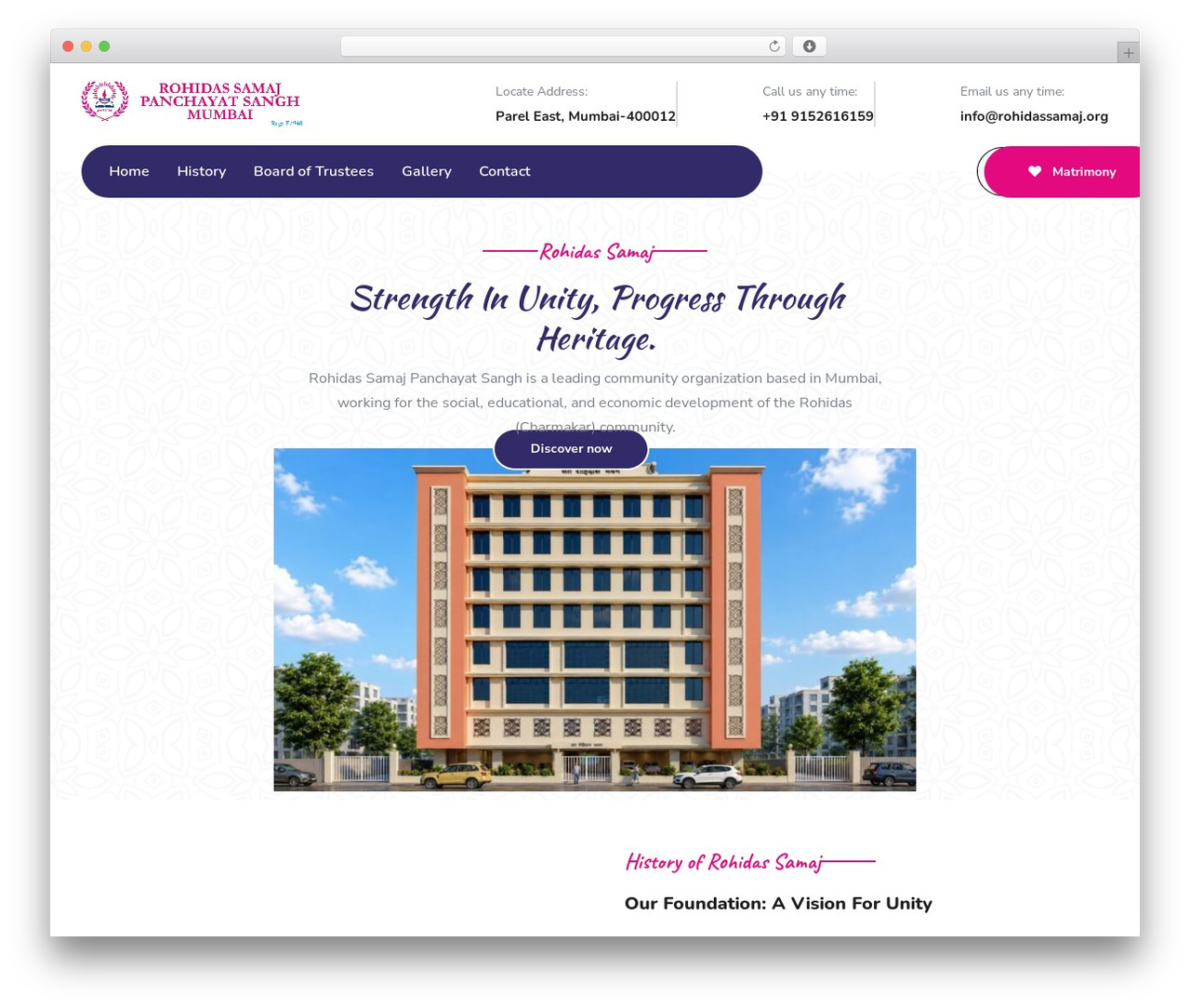 Donat WordPress theme - rohidassamaj.org