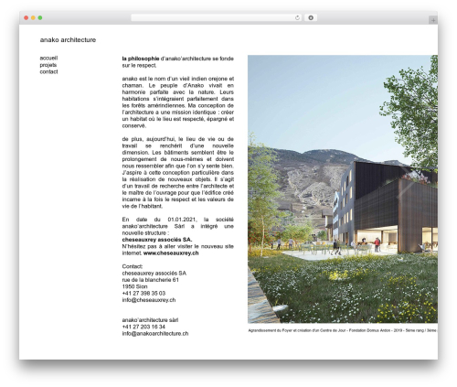Expositio Theme WordPress theme - anakoarchitecture.ch