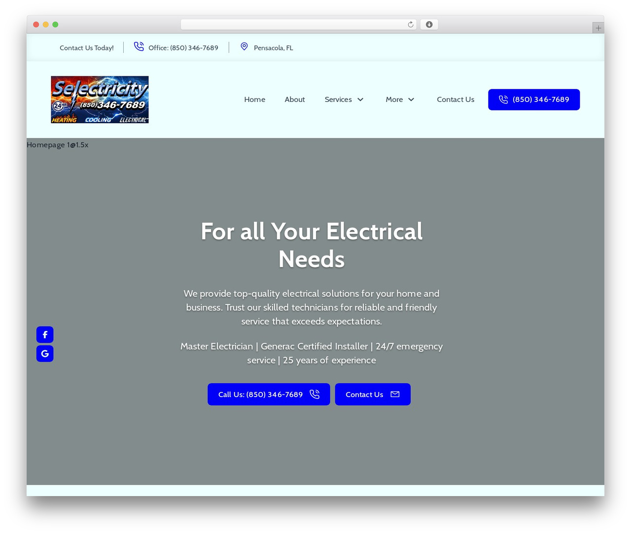 Mayfair WordPress website theme - electricianpensacola.com