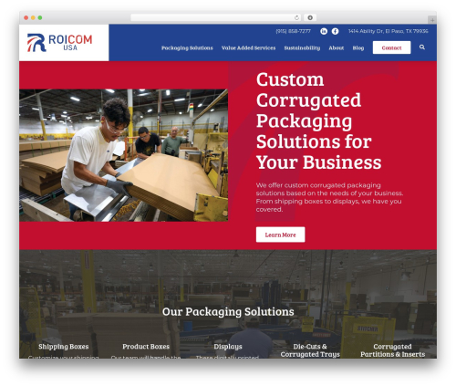 roicom WordPress page theme - roicomusa.com