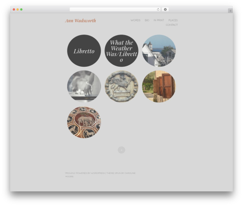Spun premium WordPress theme - annwadsworth.net