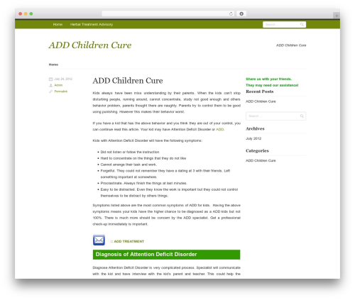 WordPress theme Rumput Hijau - add-children-cure.herbal-treatment-advisory.com