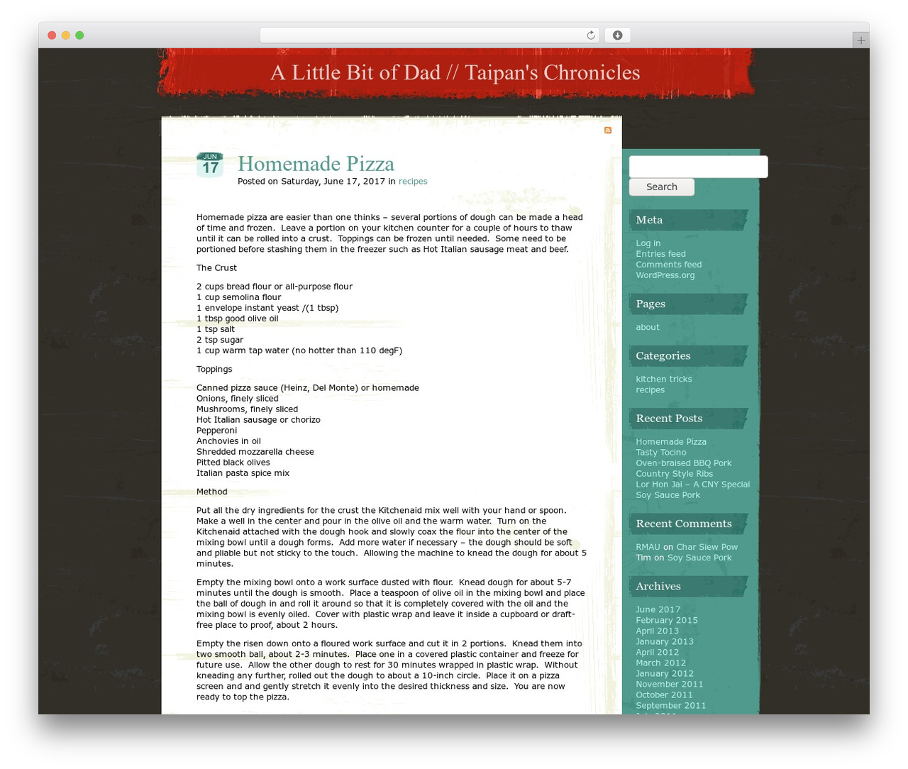 WordPress theme Rusty Grunge - alittlebitofdad.com
