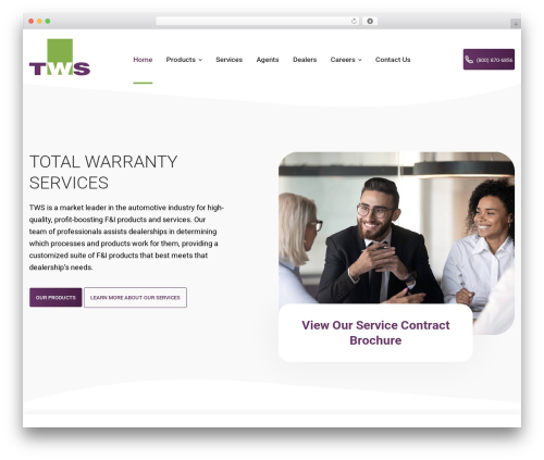 Dsquared WordPress theme - firstmilewarranty.com