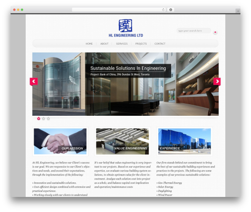 SimplenBright WordPress theme - hlengineering.ca